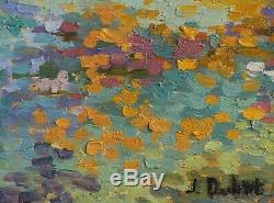 Jeanne DUBUT tableau huile paysage marine Côte d'Azur pointilliste divisionniste