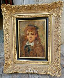 Joli portrait peint à l'huile fin XIX Monticelli