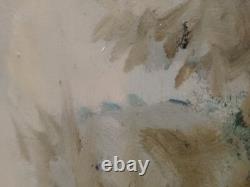 Jolie Peinture Slaves/ Ovale Huile Sur Bois Lacqué Cueillette De Fleurs/46×34cm