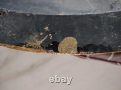 Jolie Peinture Slaves/ Ovale Huile Sur Bois Lacqué Cueillette De Fleurs/46×34cm