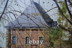 Jolie huile signée LE VIEUX MOULIN CHARLEVILLE MEZIERES Arthur Rimbaud ARDENNES