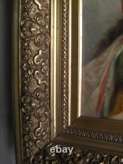 José Sibert huile sur panneau portrait de jeune femme orientalisme