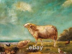 LAMBERT GERARDTS. Moutons au Pâturage. 2 Peintures huile sur panneau de bois