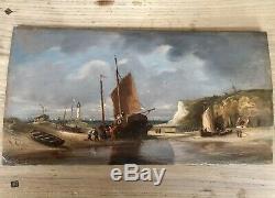 LEON BRARD Rare Peinture HSP Marine Bord De Mer XIX (1830-1902)