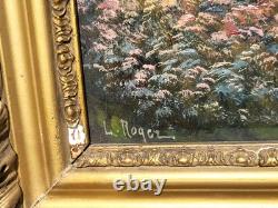 LOUIS ROGER. Paysage Bord de Rivière. Peinture huile sur panneau de bois