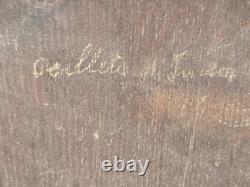 L BILLY. Bouquet de Fleurs Peinture huile sur panneau de bois