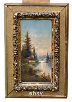 L. Voigt- Soir Sur Eisack Huile Bois Tableau Avec Dédicace Erich Thomaschewski