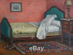 L'ardèche Des Peintres-henri De Saint Jean (1868-1937)-scène D'intérieur/chambre