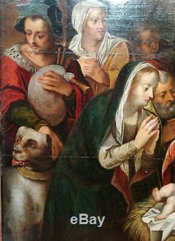 La Nativité huile sur bois vers 1630-60 Flandres