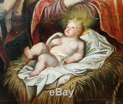 La Nativité huile sur bois vers 1630-60 Flandres