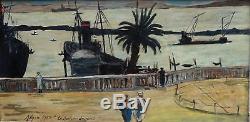 Lalgérie Des Peintres & Le Balcon Du Port D'alger 1928. Charmant Orientaliste