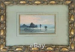 Le Ver Du Soleil Sur La Plage. Huile Sur Ytabla. Signé H. Sanz. Xix-xx Siecle