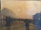 Le Vieux Pont De Bois Sur L'isère à Grenoble Huile Sur Papier Marouflé Sur Toile