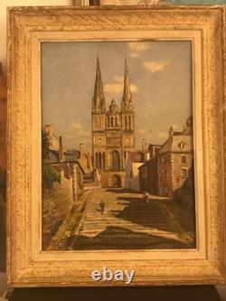 Léon Auguste Derruau (1888-1984) H. Sur panneau, signée 40 Angers La Cathédrale