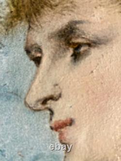 Léon-Lucien Goupil 1834-1891 Huile sur bois Signée Portrait de femme -XIX