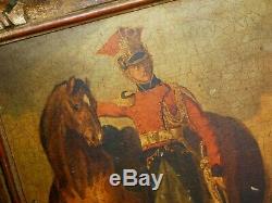 Lot 2 Belles Huiles Sur Panneau Gericault 1791 Encadrement Bois Dore
