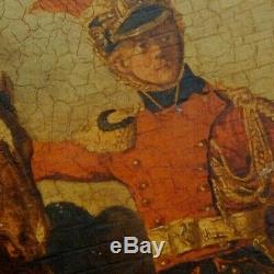Lot 2 Belles Huiles Sur Panneau Gericault 1791 Encadrement Bois Dore