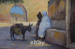 Louis AUDOUIN 1883-1968 Orientalisme Peinture huile sur panneau de bois signée