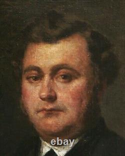Louis Alexandre DUBOURG tableau huile portrait homme peintre NORMANDIE Honfleur