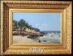 Louis GAIDAN, Paysage, bord de mer, Méditerranée, tableau, France, XIXe siècle