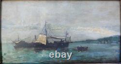 Magnifique tableau à l'huile marine signè TM Muller 21-40 cm