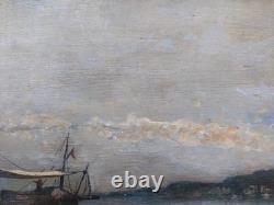 Magnifique tableau à l'huile marine signè TM Muller 21-40 cm