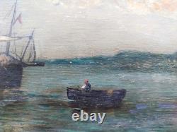 Magnifique tableau à l'huile marine signè TM Muller 21-40 cm