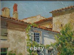 Maison jardin fleuri ensoleillé. Yvon DIEULAFE (1903-1990). Saint Gilles croix vie