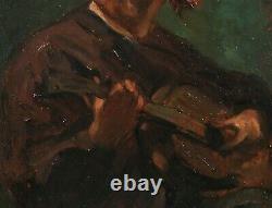 Marcel ARNAUD tableau portrait homme Cézanne guitare impressionnisme musique