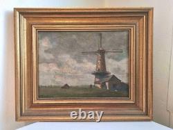 Marcel Bertoin (1897-1983) huile sur panneau Scène moulin cadre bois doré