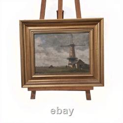 Marcel Bertoin (1897-1983) huile sur panneau Scène moulin cadre bois doré