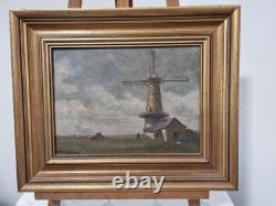 Marcel Bertoin (1897-1983) huile sur panneau Scène moulin cadre bois doré