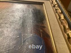 Marcel Pouget (1923-1985) Huile sur panneau de bois Signée Portrait 1943