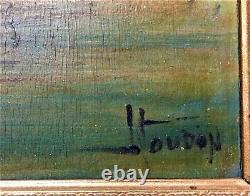 Marine ancienne huile sur panneau de bois (24 x 33 cm) signée en bas à droite