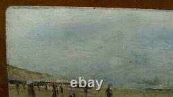 Marine pré impressionniste, bord de plage, proche Monet des débuts, Boudin