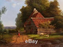 Marinus Adrianus KOEKKOEK tableau hollandais paysage Hollande Pays-Bas campagne