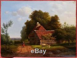 Marinus Adrianus KOEKKOEK tableau hollandais paysage Hollande Pays-Bas campagne