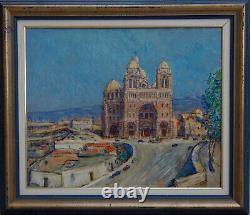 Marseille 1930 La Major & La Joliette. Grand & Lumineux Tableau Impressionniste