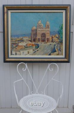 Marseille 1930 La Major & La Joliette. Grand & Lumineux Tableau Impressionniste