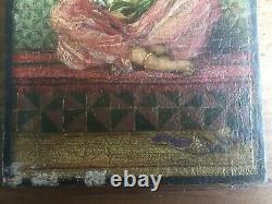 Mauresque d'Alger Jan Baptist Huysmans. Huile sur bois. 97x165mm. A nettoyer
