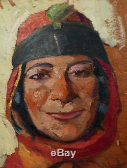 Maurice BISMOUTH tableau portrait femme tunisienne juive Tunisie peintre juif