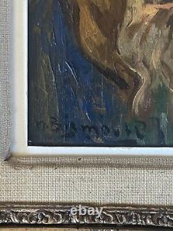 Maurice Bismouth (1891-1965) Huile sur bois Signée Portrait de rabbin XX