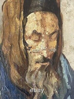 Maurice Bismouth (1891-1965) Huile sur bois Signée Portrait de rabbin XX