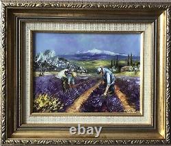 Michel Christophe Peinture Huile Sur Toile Et Cadre Bois Doré