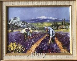 Michel Christophe Peinture Huile Sur Toile Et Cadre Bois Doré