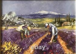 Michel Christophe Peinture Huile Sur Toile Et Cadre Bois Doré