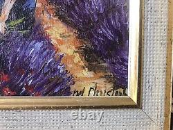 Michel Christophe Peinture Huile Sur Toile Et Cadre Bois Doré