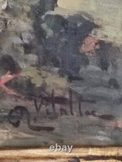 Michel VILALTA (1871-1942) Mas provençal huile sur panneau cadre bois doré