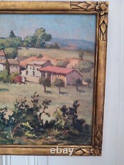 Michel VILALTA (1871-1942) Mas provençal huile sur panneau cadre bois doré