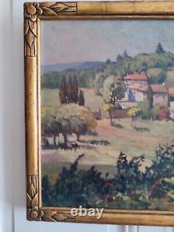Michel VILALTA (1871-1942) Mas provençal huile sur panneau cadre bois doré